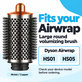 Velký kulatý kartáč pro objem pro Dyson Airwrap HS01, HS05, Nickel / Copper