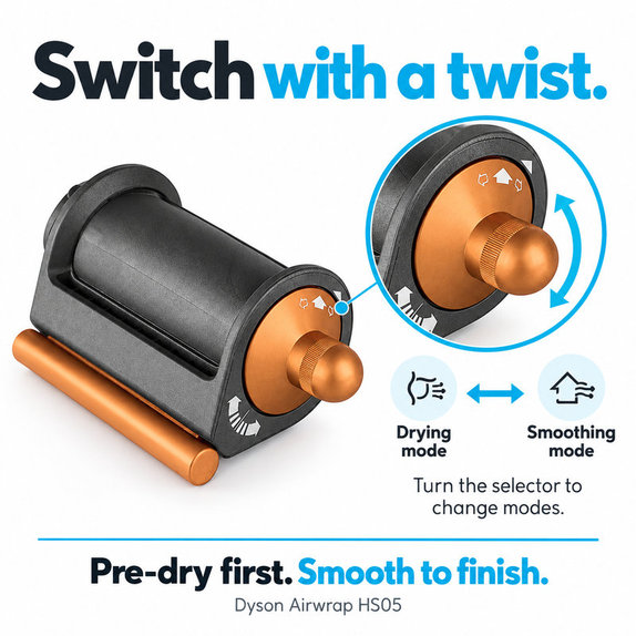 Vyhlazovací a sušicí nástavec Coanda pro Dyson Airwrap HS05, Nickel / Copper