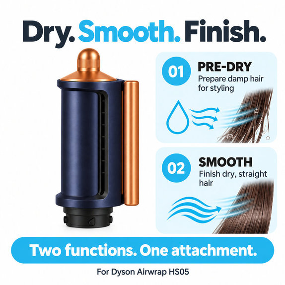 Vyhlazovací a sušicí nástavec Coanda pro Dyson Airwrap HS05, Prussian Blue / Rich Copper