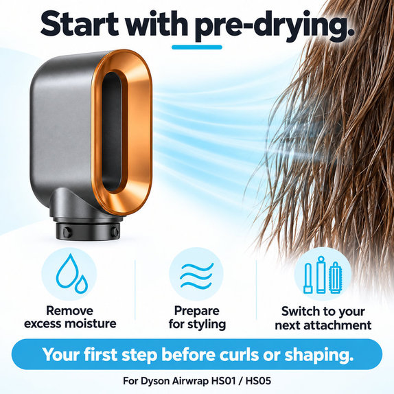Nástavec pro rychlé vysoušení pro Dyson Airwrap HS01, HS05, Nickel / Copper