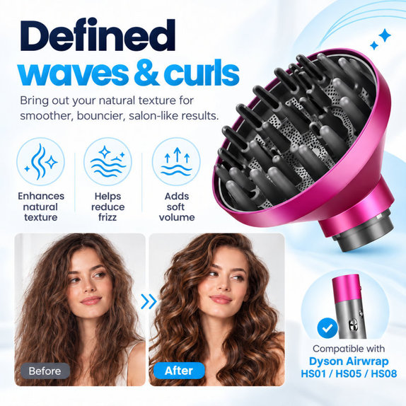 Difuzér Wave + Curl pro Dyson Airwrap HS05, Fuchsia