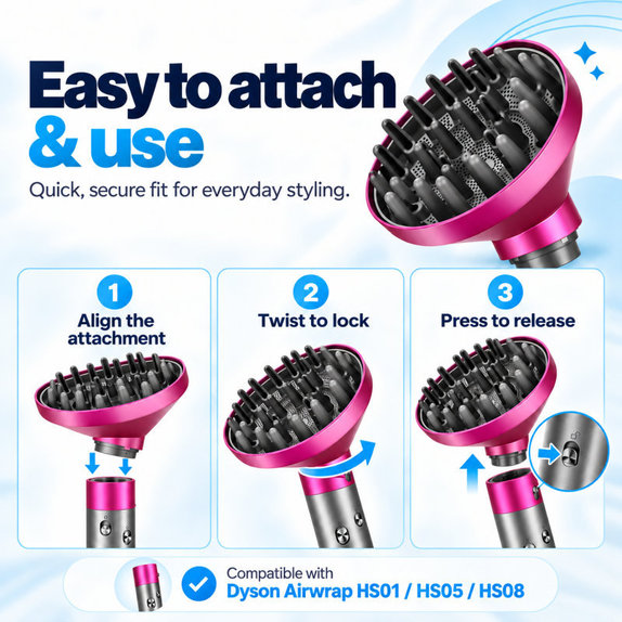 Difuzér Wave + Curl pro Dyson Airwrap HS05, Fuchsia