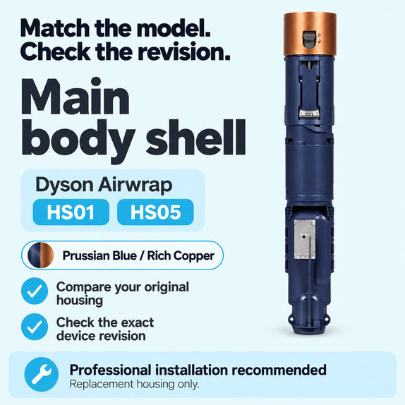 Kryt hlavního těla pro Dyson Airwrap HS01, HS05, Prussian Blue / Rich Copper