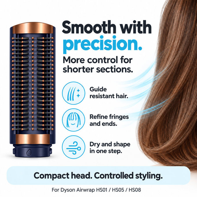 Malý pevný vyhlazovací kartáč pro Dyson Airwrap HS01, HS05, HS08, Prussian Blue / Rich Copper
