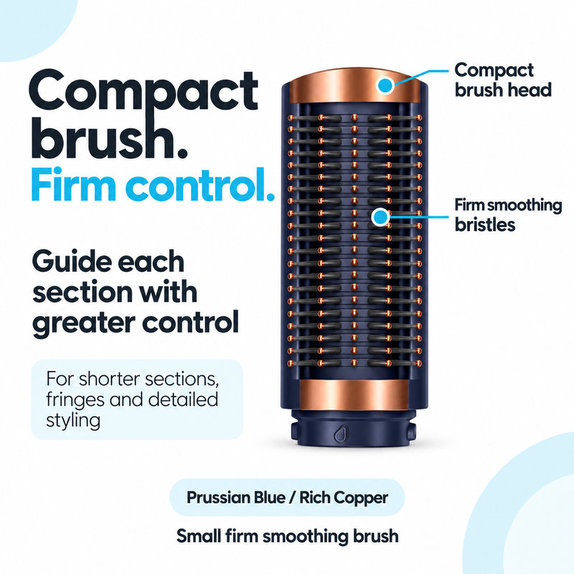 Malý pevný vyhlazovací kartáč pro Dyson Airwrap HS01, HS05, HS08, Prussian Blue / Rich Copper
