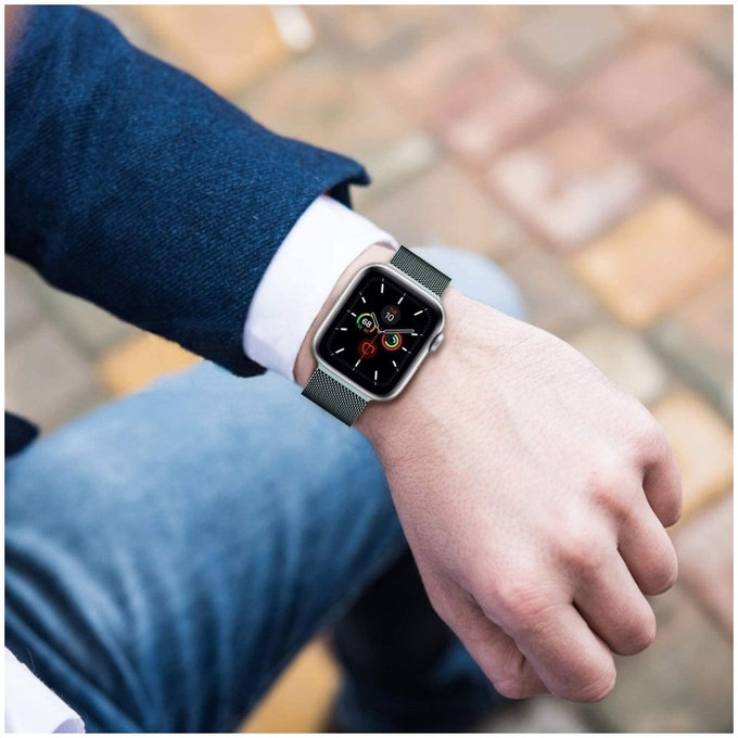 Řemínek Milaneseband pro Apple Watch 8 / 9 / 10 / 11 / SE (40 / 41 / 42 mm), Rose Gold, Tech-Protect