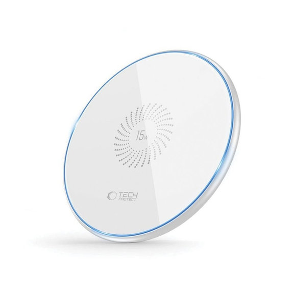 Bezdrátová nabíječka QI15W-C1 15W, bílá, Tech-Protect