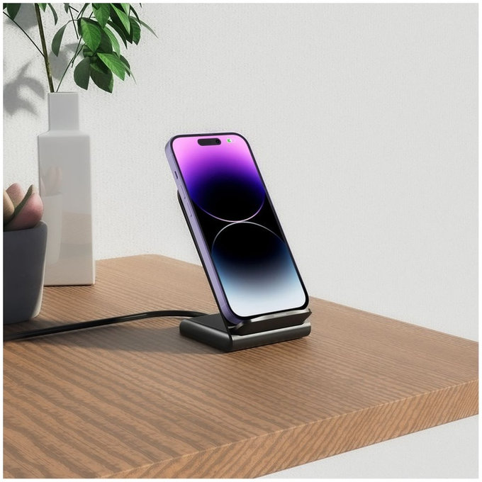Bezdrátová nabíječka QI15W-S2 15W, černá, Tech-Protect