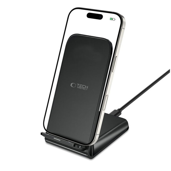 Bezdrátová nabíječka QI15W-S2 15W, černá, Tech-Protect