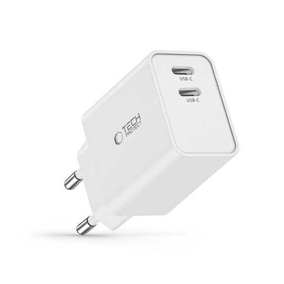 Síťová nabíječka C35W 2-PORT PD 35W, bílá, Tech-Protect
