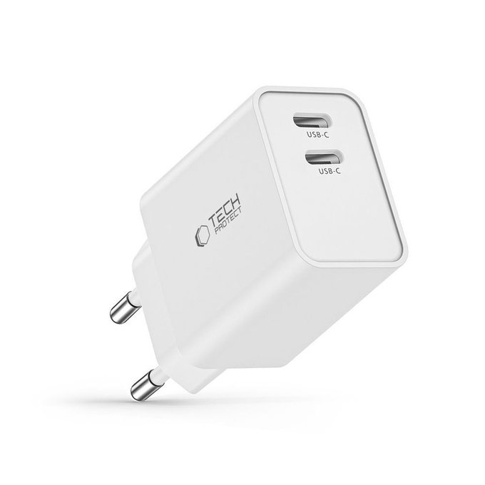 Síťová nabíječka C35W 2-PORT PD 35W, bílá, Tech-Protect