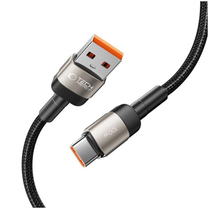 Kabel Ultraboost Evo USB-C Cable 100W/5A 100cm, Titanium, Tech-Protect