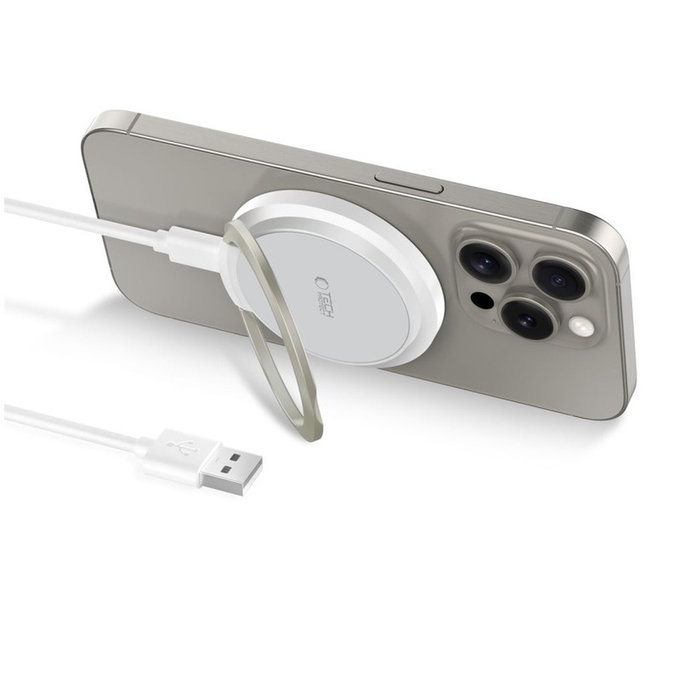 Bezdrátová nabíječka QI15W-A33 Magnetic MagSafe, bílá, Tech-Protect
