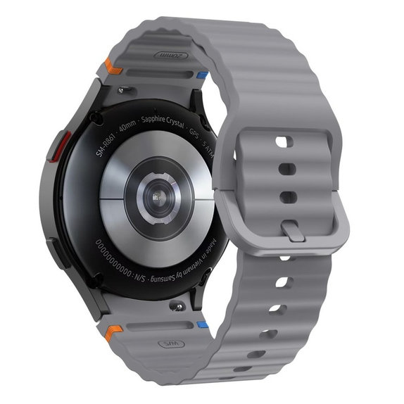 Řemínek Silicone Sport pro Samsung Watch 4 / 5 / 5 Pro / 6 / 7 / FE, Crayon Grey, Tech-Protect