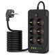 Síťová nabíječka PC6X6 Power Strip 3 USB & 3 USB-C & 6 Socket 200cm, černá, Tech-Protect