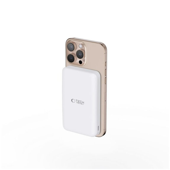 Powerbanka PB24 Lifemag Qi2 MagSafe 10000mAh, bílá, Tech-Protect