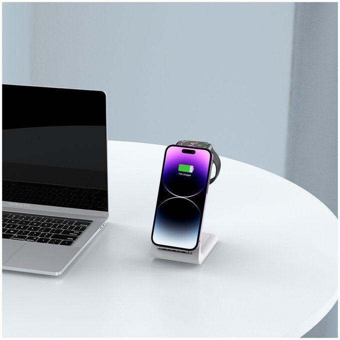 Bezdrátová nabíječka QI15W-A36 3IN1 for Apple, bílá, Tech-Protect