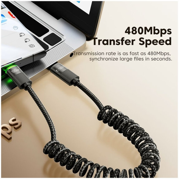 Kabel UB20T Ultraboost USB-C Cable PD 100W / 5A 180CM, černá, Tech-Protect