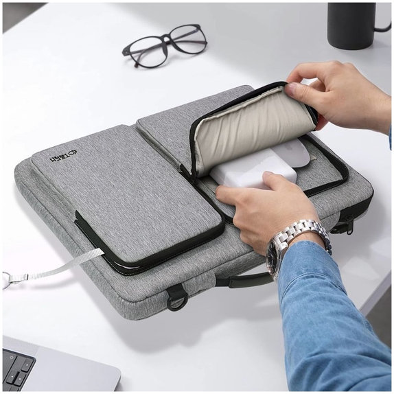 Pouzdro na notebook Defender Bag 13-14, Crayon Grey, Tech-Protect
