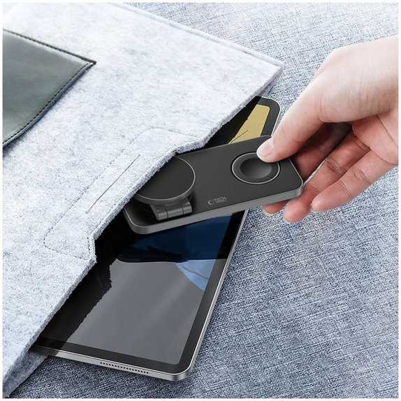 Bezdrátová nabíječka QI15W-A47 3IN1 Magnetic MagSafe, černá, Tech-Protect
