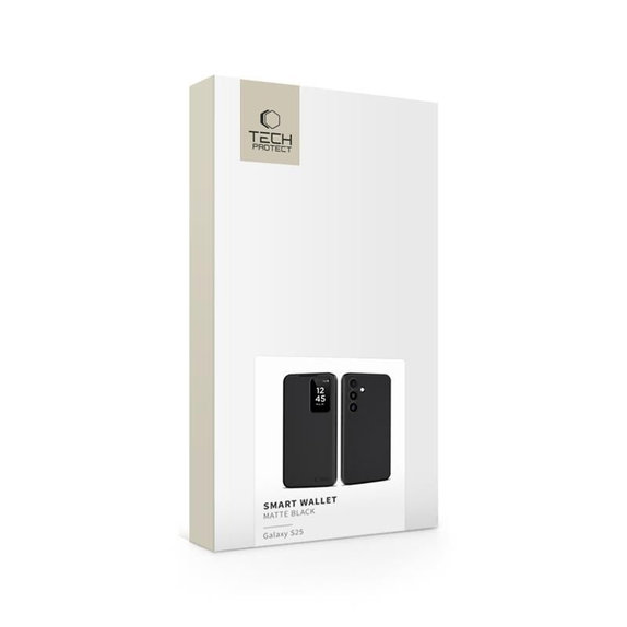 Pouzdro Smart Wallet pro Samsung S25, Matte Black, Tech-Protect