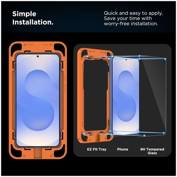 Tvrzené sklo Quick Set+ 2-PACK pro Samsung S24 / S25, čirá, Tech-Protect
