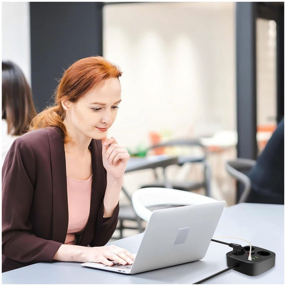 Síťová nabíječka PCS3X4 Power Strip 2 USB & 2 USB-C & 3 Socket 200cm, černá, Tech-Protect