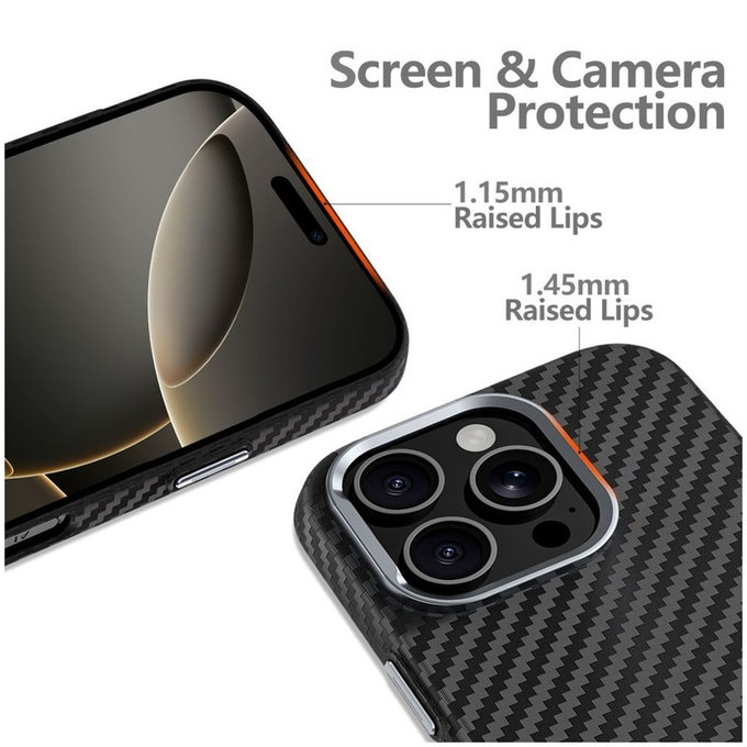 Pouzdro Ion Carbon MagSafe pro Samsung S25 Ultra, černá/stříbrná, Tech-Protect