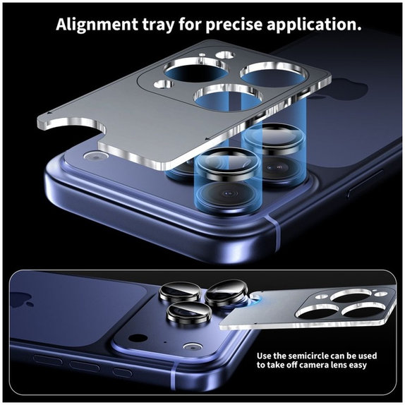 Ochrana kamery Camring Fit+ pro iPhone 14 Pro / Max / 15 Pro / Max / 16 Pro / Max / 17 Pro / Max, čirá, Tech-Protect