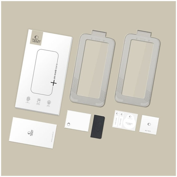 Tvrzené sklo Quick Set+ 2-PACK pro iPhone 17, černá, Tech-Protect