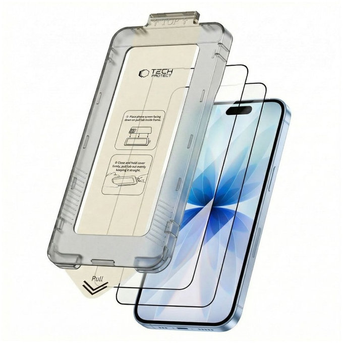 Tvrzené sklo Quick Set+ 2-PACK pro iPhone 17, černá, Tech-Protect