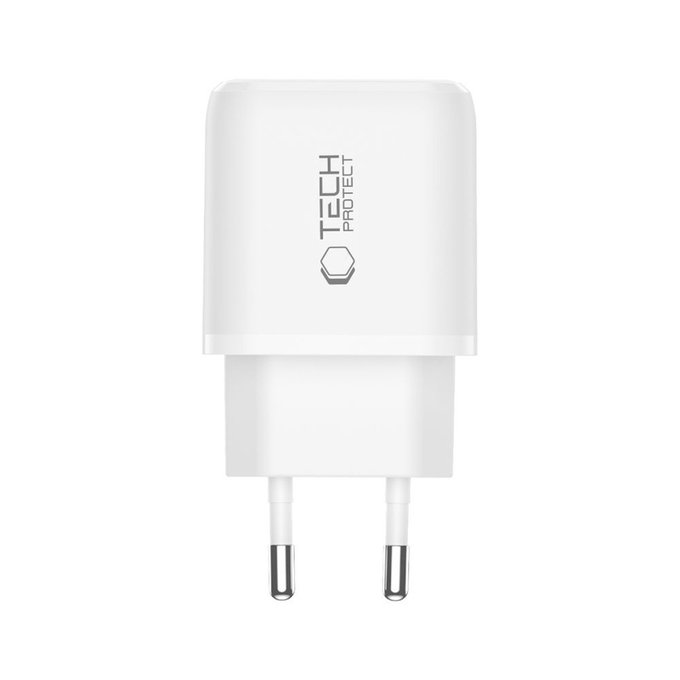 Síťová nabíječka NCA20 2-PORT PD 20W / QC3.0, bílá, Tech-Protect