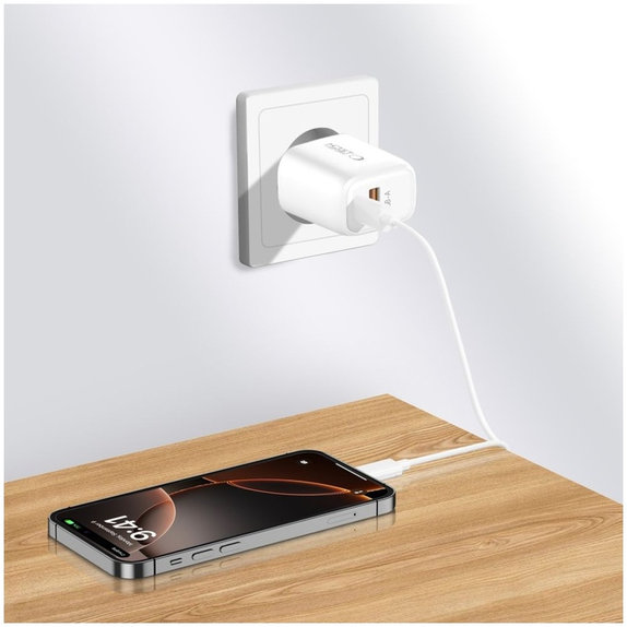 Síťová nabíječka NCA20 2-PORT PD 20W / QC3.0 + Lightning Cable, bílá, Tech-Protect
