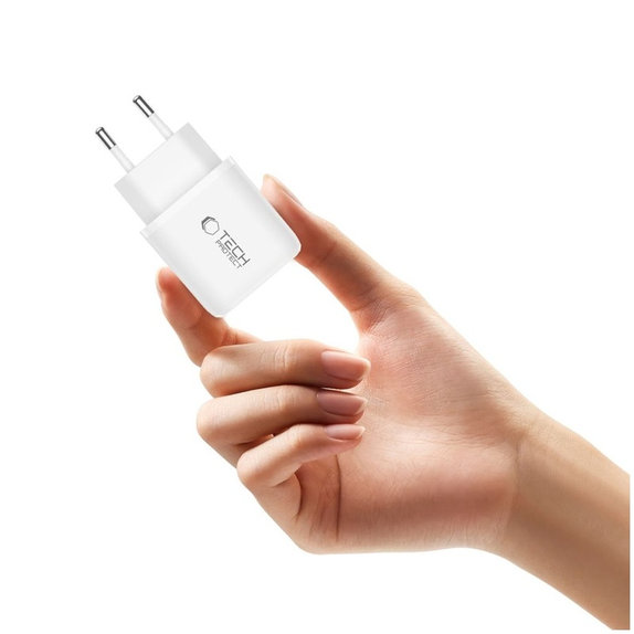 Síťová nabíječka NCA20 2-PORT PD 20W / QC3.0 + USB-C Cable, bílá, Tech-Protect