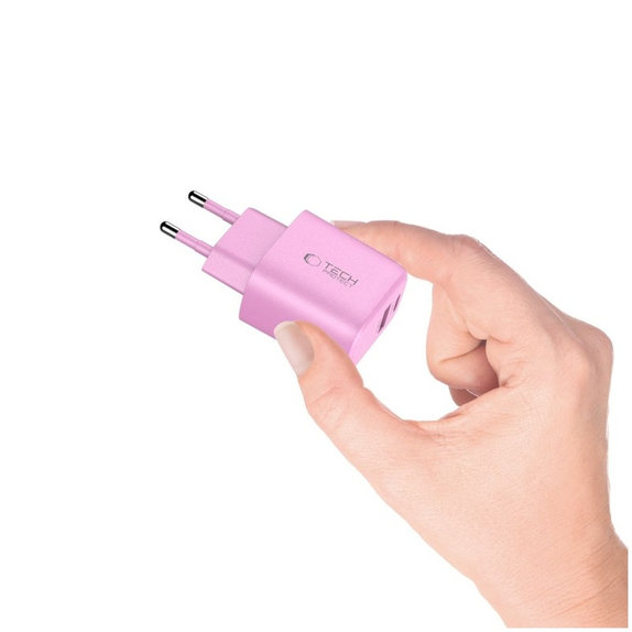 Síťová nabíječka NCA20 2-PORT PD 20W / QC3.0, Baby Pink, Tech-Protect