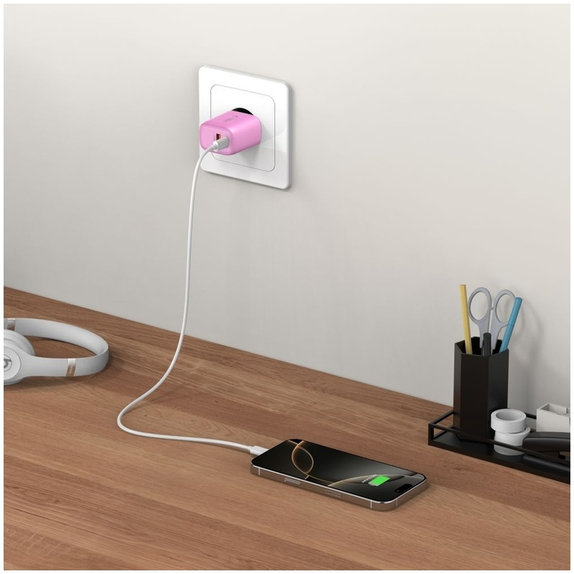Síťová nabíječka NCA20 2-PORT PD 20W / QC3.0, Baby Pink, Tech-Protect