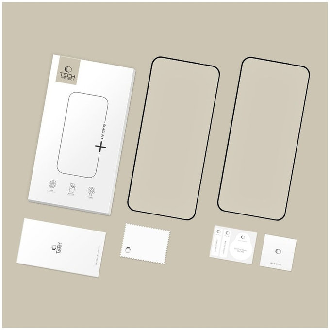 Tvrzené sklo Glass Fit+ 2-PACK pro Motorola Edge 50 Neo / 60 Neo, černá, Tech-Protect