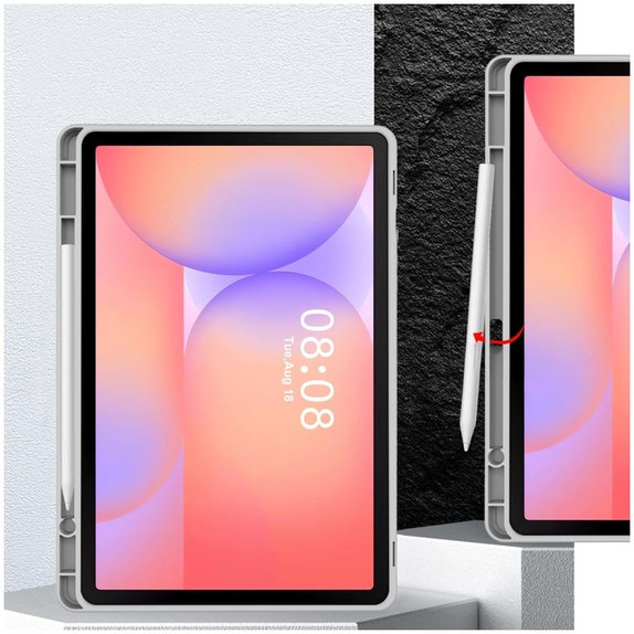 Pouzdro Sc Pen pro Samsung Tab S9 11.0 / S9 FE / S10 FE / S10 Lite 10.9 X710 / X716B / X510 / X516B / X520 / X526 / X400 / X406B, šedá, Tech-Protect