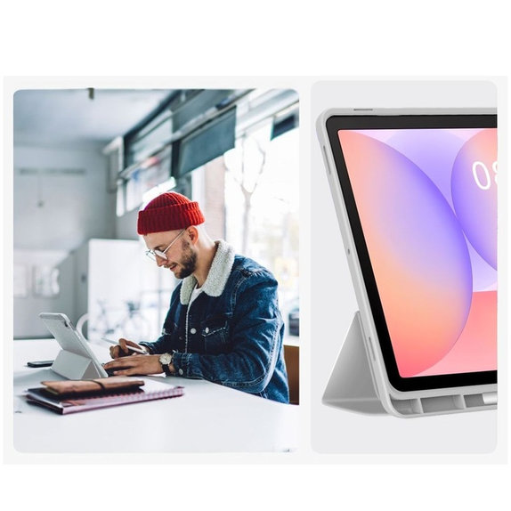 Pouzdro Sc Pen pro Samsung Tab S9 11.0 / S9 FE / S10 FE / S10 Lite 10.9 X710 / X716B / X510 / X516B / X520 / X526 / X400 / X406B, šedá, Tech-Protect