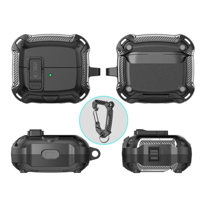 Pouzdro na sluchátka Carbonox MagSafe pro Samsung Buds 3 / 3 FE / 3 Pro, černá, Tech-Protect