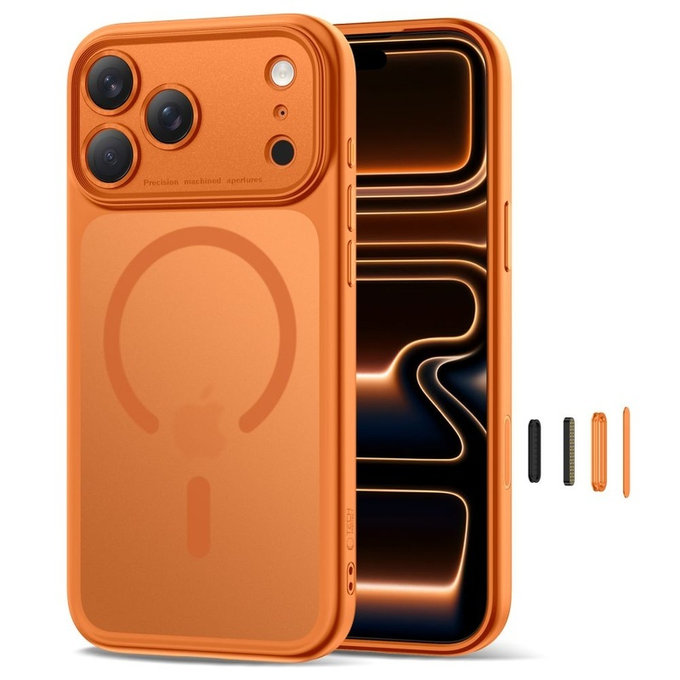 Pouzdro MagPeak MagSafe CC pro iPhone 17 Pro, Matte Cosmic Orange, Tech-Protect