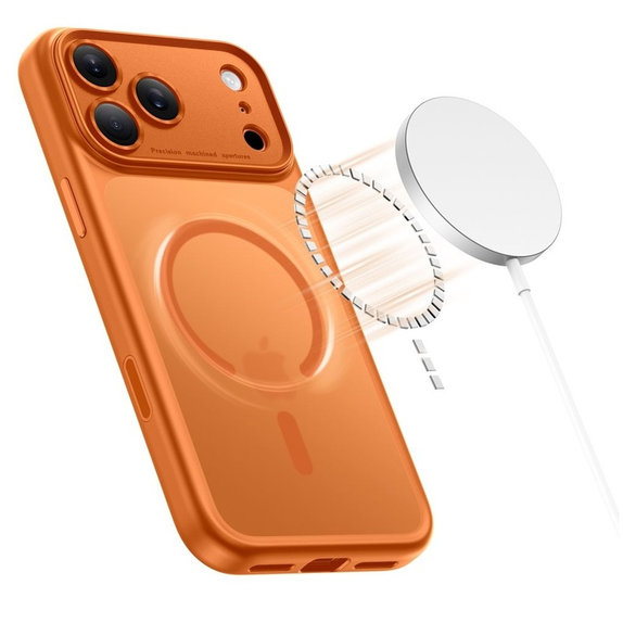 Pouzdro MagPeak MagSafe CC pro iPhone 17 Pro Max, Matte Cosmic Orange, Tech-Protect