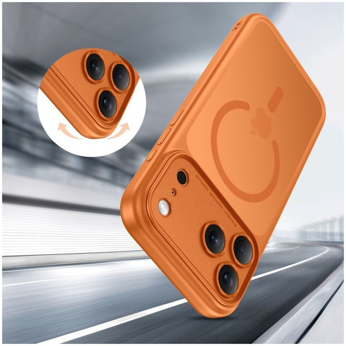 Pouzdro MagPeak MagSafe CC pro iPhone 17 Pro Max, Matte Cosmic Orange, Tech-Protect