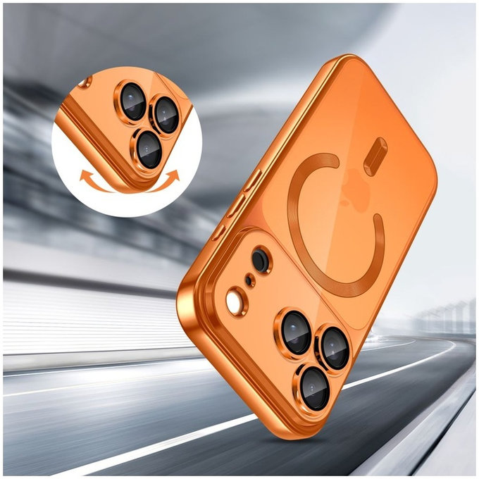 Pouzdro MagFlex MagSafe pro iPhone 17 Pro Max, Shiny Cosmic Orange, Tech-Protect
