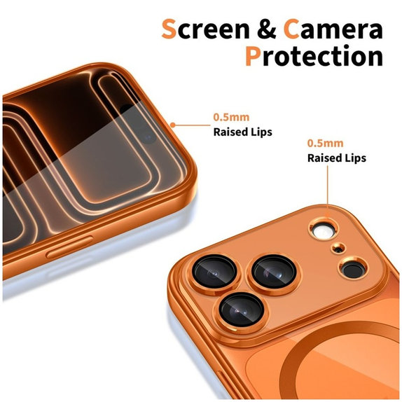 Pouzdro MagFlex MagSafe pro iPhone 17 Pro Max, Shiny Cosmic Orange, Tech-Protect