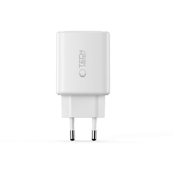 Síťová nabíječka NCA65W-GAN 3-PORT PD 65W / QC3.0, bílá, Tech-Protect