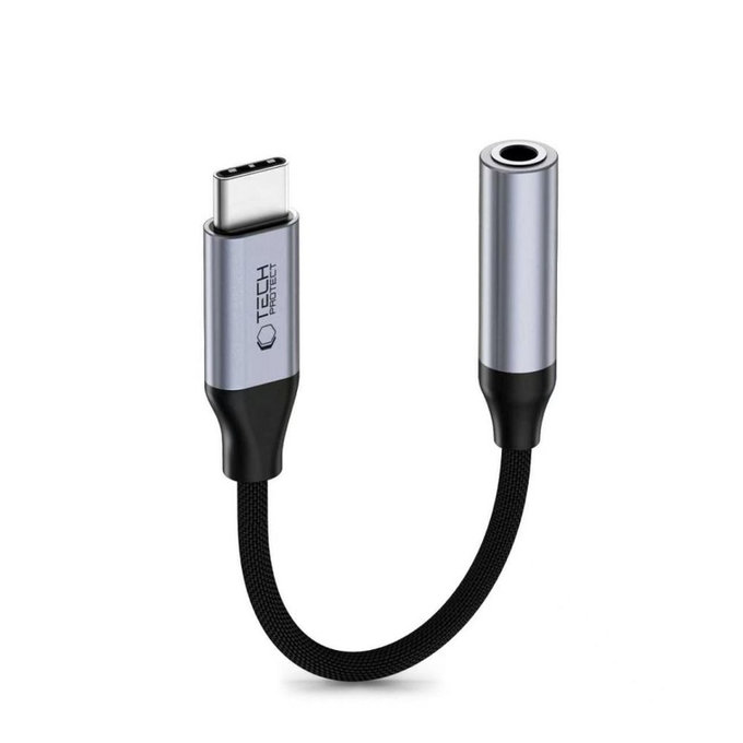 Adaptér Ultraboost USB-C To Mini Jack 3.5MM DAC, Iron Grey, Tech-Protect