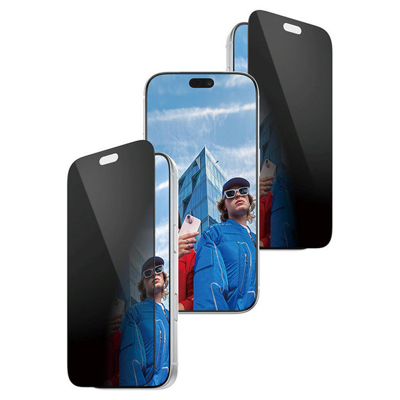 Tvrzené sklo UWF 2-Way Privacy s aplikátorem pro iPhone 18 Pro, Černá, PanzerGlass