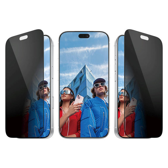 Tvrzené sklo UWF 2-Way Privacy s aplikátorem pro iPhone 18 Pro, Černá, PanzerGlass