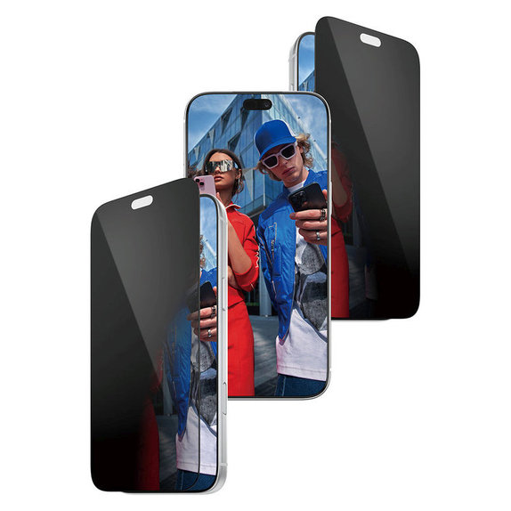 Tvrzené sklo UWF 2-Way Privacy s aplikátorem pro iPhone 18 Pro Max, Černá, PanzerGlass